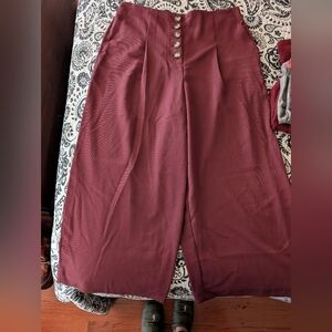 Reitmans Burgundy High-Waisted Trousers